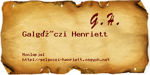 Galgóczi Henriett névjegykártya